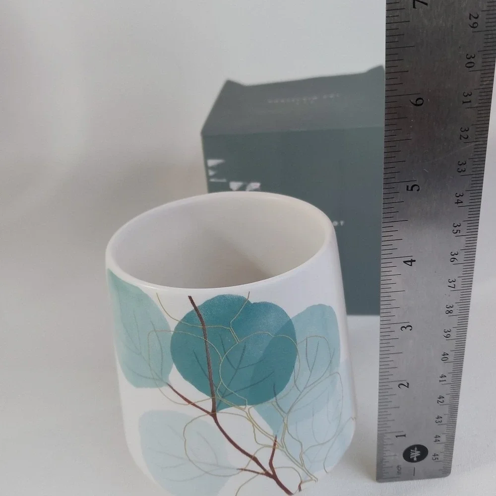 Kikki K desktop Planter Porcelain Succulent‎ Cacti Blue Green